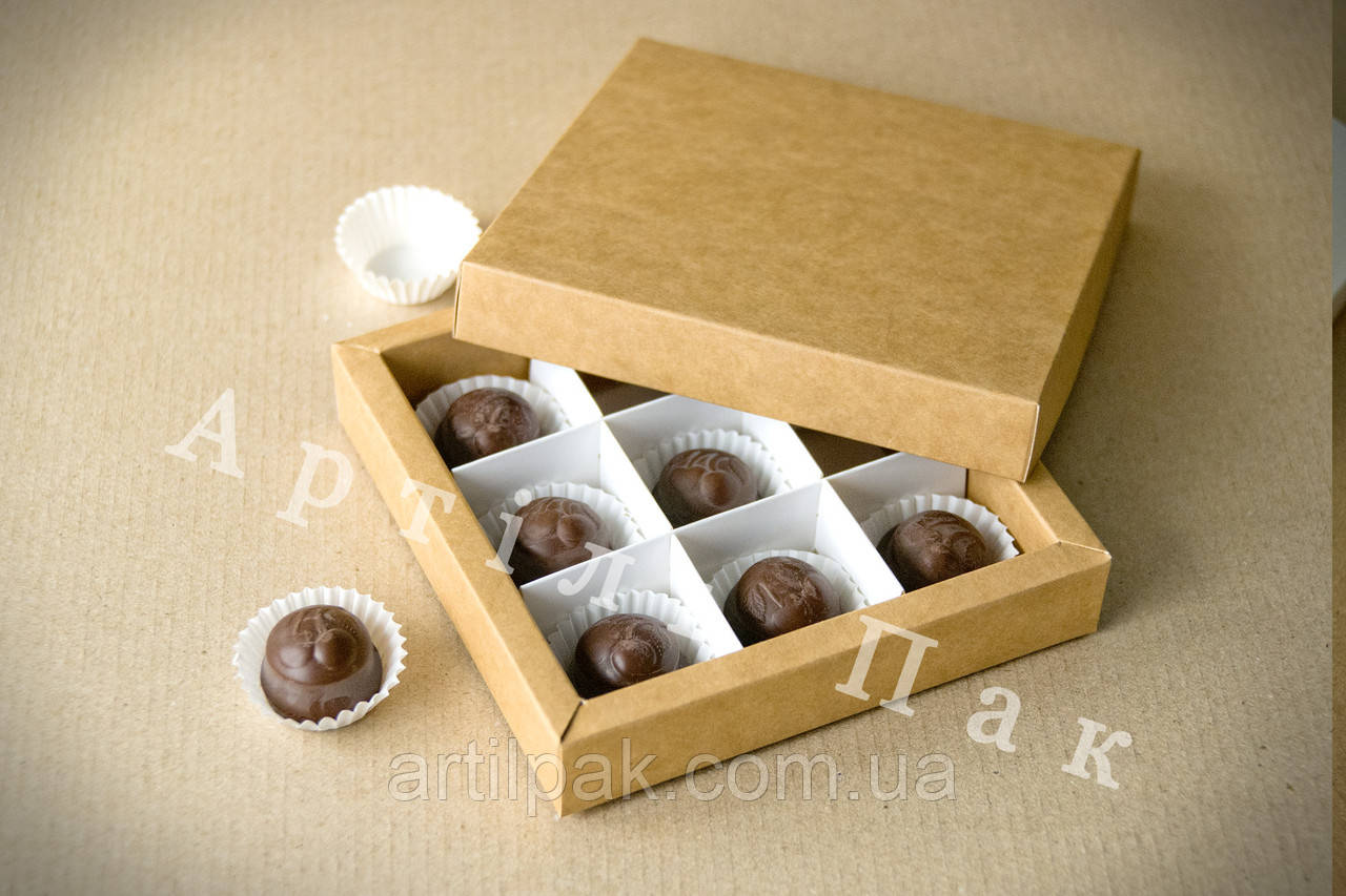 Коробка для конфет и подарков Крафт 145*145*29 высочайшего качества от ...