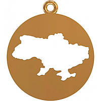 Подвеска золотая с картой украины