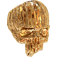 Кольцо золотое деревянный череп