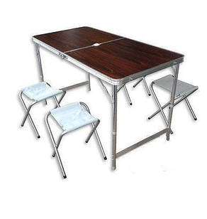 Стіл для пікніка зі стільцями Folding table, червоний