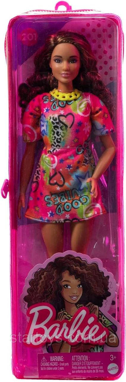 Лялька Барбі Фешіоністас #201 зі спортивним тілом брюнетка Barbie Fashionistas Doll with Athletic Body HJT00