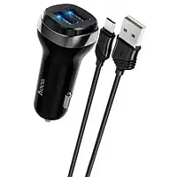 Автомобильный адаптер для телефона Hoco Z40 Superior Black (2USB 2.4A )