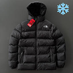 Куртка чоловіча зимова The North Face TNF коротка теплий пуховик чорний з капюшоном Туреччина. Живе фото. Чоловіча куртка