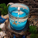 Декоративна гелева свічка Чародійка морська блакитна, фото 4