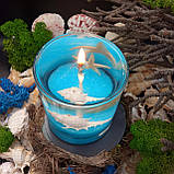 Декоративна гелева свічка Чародійка морська блакитна, фото 2