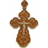 Крест золотой православный инци распятие христово, крестик нагрудный спаси и сохрани