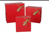 Коробка подарункова Червона 17.5*17.5*8 см. арт 3518-2
