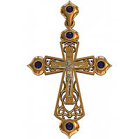 Крест золотой православный инци распятие христово, крестик нагрудный спаси и сохрани