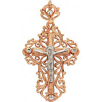 Необычный золотой православный крест распятие христово, крестик нагрудный