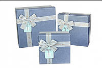 Коробка подарункова Синя 21*21*10.5 см. арт. 3471-1