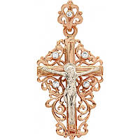 Необычный золотой православный крест распятие христово, крестик нагрудный