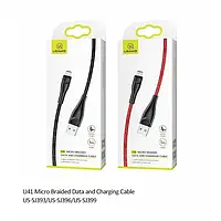 Дата-кабель USAMS Braided Data US-SJ393 1m USB (тато) - microUSB (тато) Red