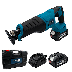 Акумуляторна шабельна пила PROFI-TEC BJR2032BL POWERLine  : з АКБ 20 V 2 шт - 5.0Ah, 3000 хід/хв, довж.ходу 32 мм