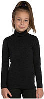 Термогольф для дівчинки з вовни Wool Comfort Kifa 23/1-ГД чорний розмір 34, зріст 122-128 см.