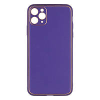 Чехол Leather Gold with Frame without Logo для iPhone 11 Pro Max Цвет 7, Purple