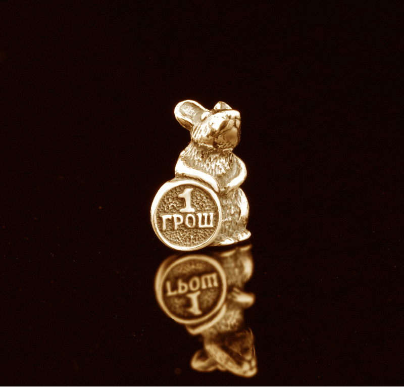 Золотая кошельковая мышь с монетой - фото 4 - id-p2013325021