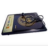 Індукційна плита Domotec MS-5833, Однокомфорочна настільна плита, Маленька електроплита, фото 7