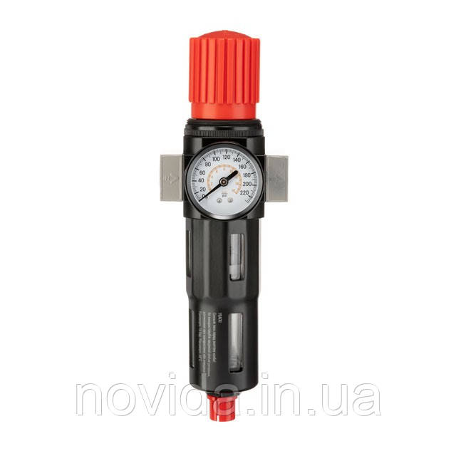 Фільтр для очищення повітря з редуктором 1/2", 5 мкм, 2500 л/хв, метал, професійний INTERTOOL PT-1418
