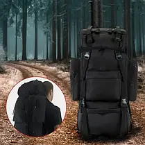 Рюкзак Тактичний A21 Black 70L, Похідна велика сумка, Військовий рюкзак, Тактичний A21 Black 70L, фото 3