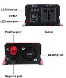 Перетворювач Напруги DC/AC з 12V на 220V 1600W Чистий Синус LCD, Інвертор Підвищувальний, фото 3