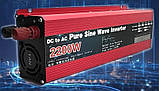 Перетворювач Напруги DC/AC з 12V на 220V 2200W Чистий Синус LCD, Інвертор Підвищувальний, фото 3