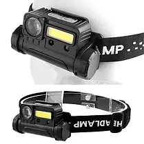 Налобний Ліхтар BL 123 COB + USB Charge, Ліхтарик на голову світлодіодний стрічковий, фото 4