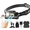 Налобний Ліхтар BL 123 COB + USB Charge, Ліхтарик на голову світлодіодний стрічковий, фото 8