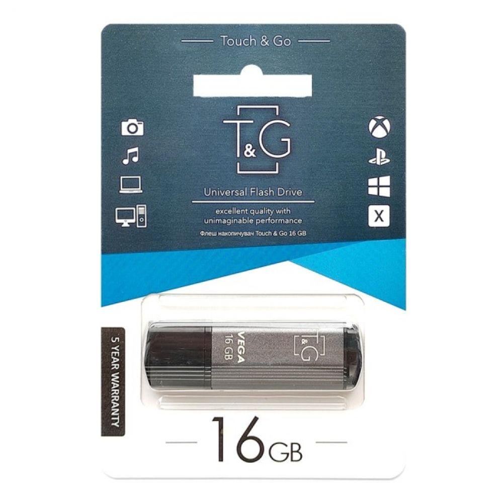 Накопитель USB Flash Drive T&G 16gb Vega 121 Цвет Серый - фото 4 - id-p2013384677