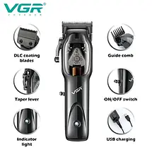 Професійна машинка з підставкою для стриження волосся VGR V 653, фото 2