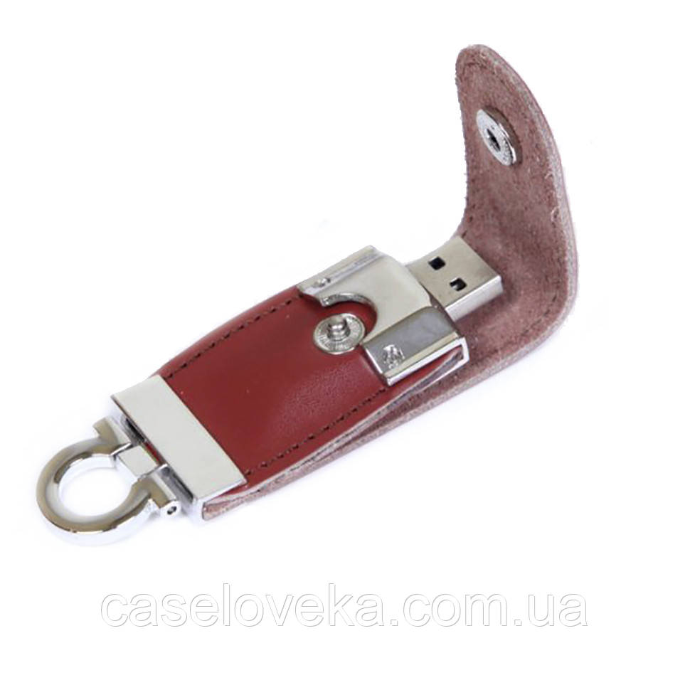 Флешка 32GB USB 2.0 "Шкіряний із застібкою Brown"