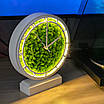 Годинник настільний з мохом і підсвічуванням білий, фото 7
