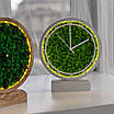 Годинник настільний з мохом і підсвічуванням білий, фото 4