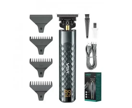 Професійна акумуляторна машинка для стриження волосся VGR V-077 тример для бороди