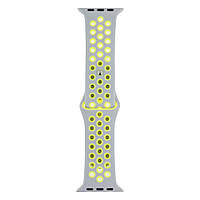 Ремешок для Apple Watch Band Silicone Nike + Protect Case 44/49 mm Цвет 17, Серо-Салатовый