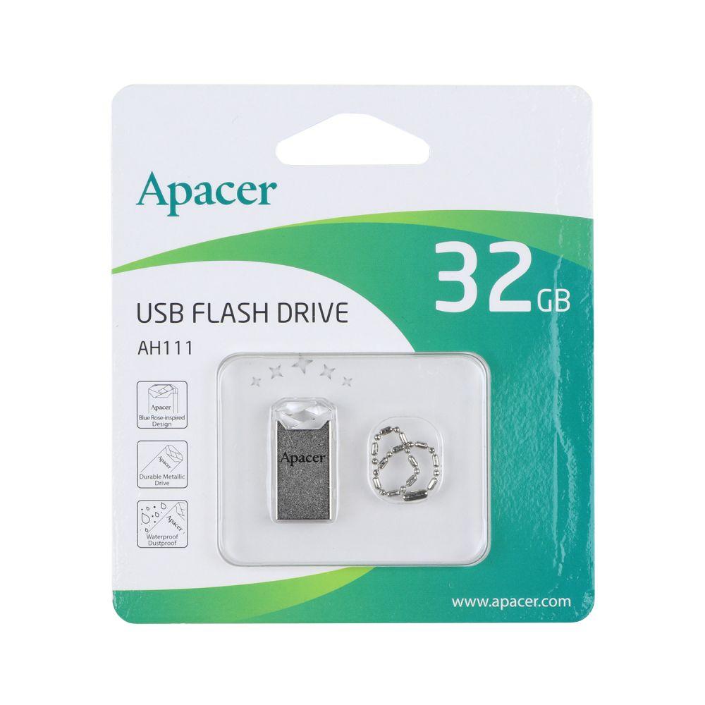 Накопитель USB Flash Drive Apacer AH111 32gb Цвет Silver/Crystal - фото 3 - id-p2013370803
