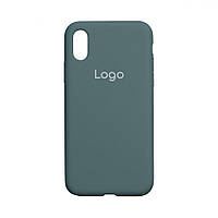 Чехол для iPhone X для iPhone Xs Silicone Case Full Size AA Цвет 55 Pine green