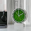 Годинник настільний з мохом і підсвічуванням білий, фото 10