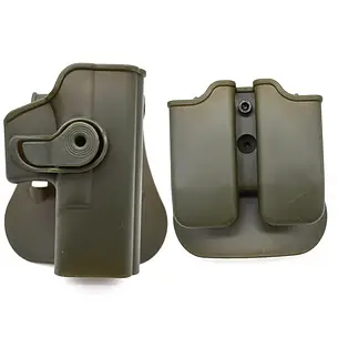 Зелена тактична полімерна кобура + паучер Gen1-4 Glock 17 IMI Glock Green (Paddle), фото 1