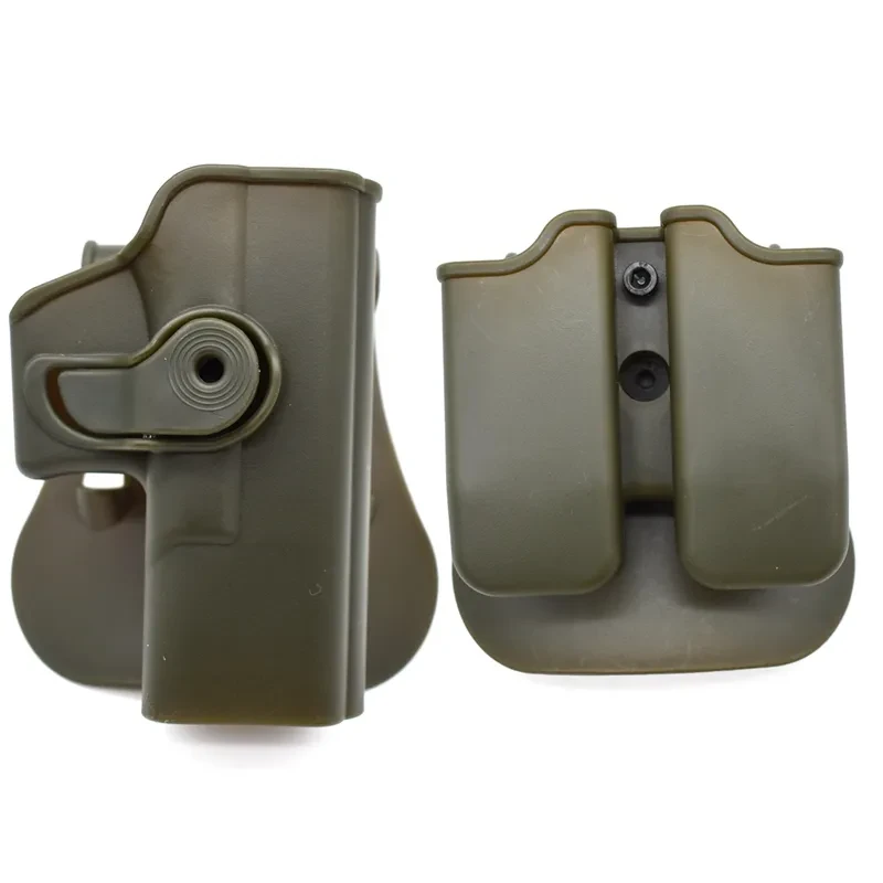 Зелена тактична полімерна кобура + паучер Gen1-4 Glock 17 IMI Glock Green (Paddle)