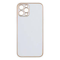 Чехол для iPhone 12 Pro Leather Gold with Frame without Logo Цвет 13 White