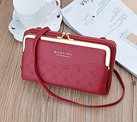 Женская маленькая сумочка клатч на плечо, мини сумка кошелек для телефона Красный хорошее качество