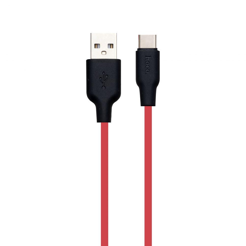 Кабель USB Hoco X21 Plus Silicone Type-C Цвет Чёрно-Красный - фото 2 - id-p2013362069
