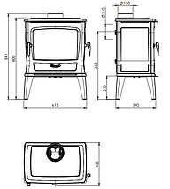 Піч камін чавунна DOVRE Tai 45 WD, фото 5