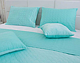 Стьобане покривало 220х240 мікрофібра двоспальне якісне, двостороннє шикарне покривало Бірюзовий, фото 3