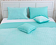 Стьобане покривало 220х240 мікрофібра двоспальне якісне, двостороннє шикарне покривало Бірюзовий, фото 6