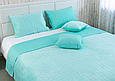 Стьобане покривало 220х240 мікрофібра двоспальне якісне, двостороннє шикарне покривало Бірюзовий, фото 4