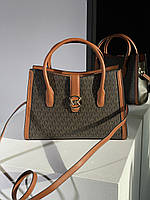 Michael Kors Gabby Large Logo Satchel Brown 30 х 20 х 10 см женские сумочки и клатчи хорошее качество