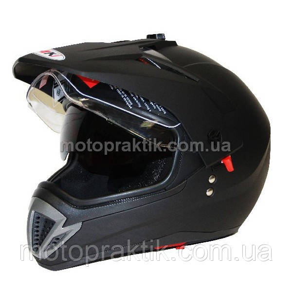 Шолом (мотард) Ataki FF103 Solid чорний матовий Шолом (мотард) Ataki FF103 Solid