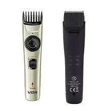 Акумуляторна машинка для стриження волосся VGR V-031 тример для бороди та вусів із 2 змінними насадками
