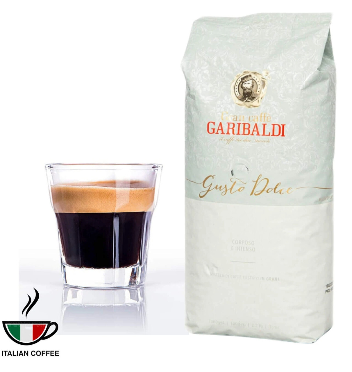 ОРИГІНАЛ! Кава в зернах GARIBALDI GUSTO DOLCE, 1кг (70% арабіка, 30% робуста) Італія